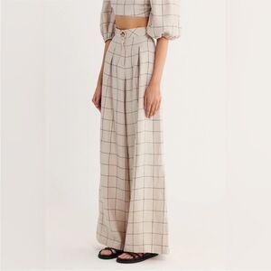Revolve x Rumer The‎ Label Quinn Pant Ivory Plaid Size XS